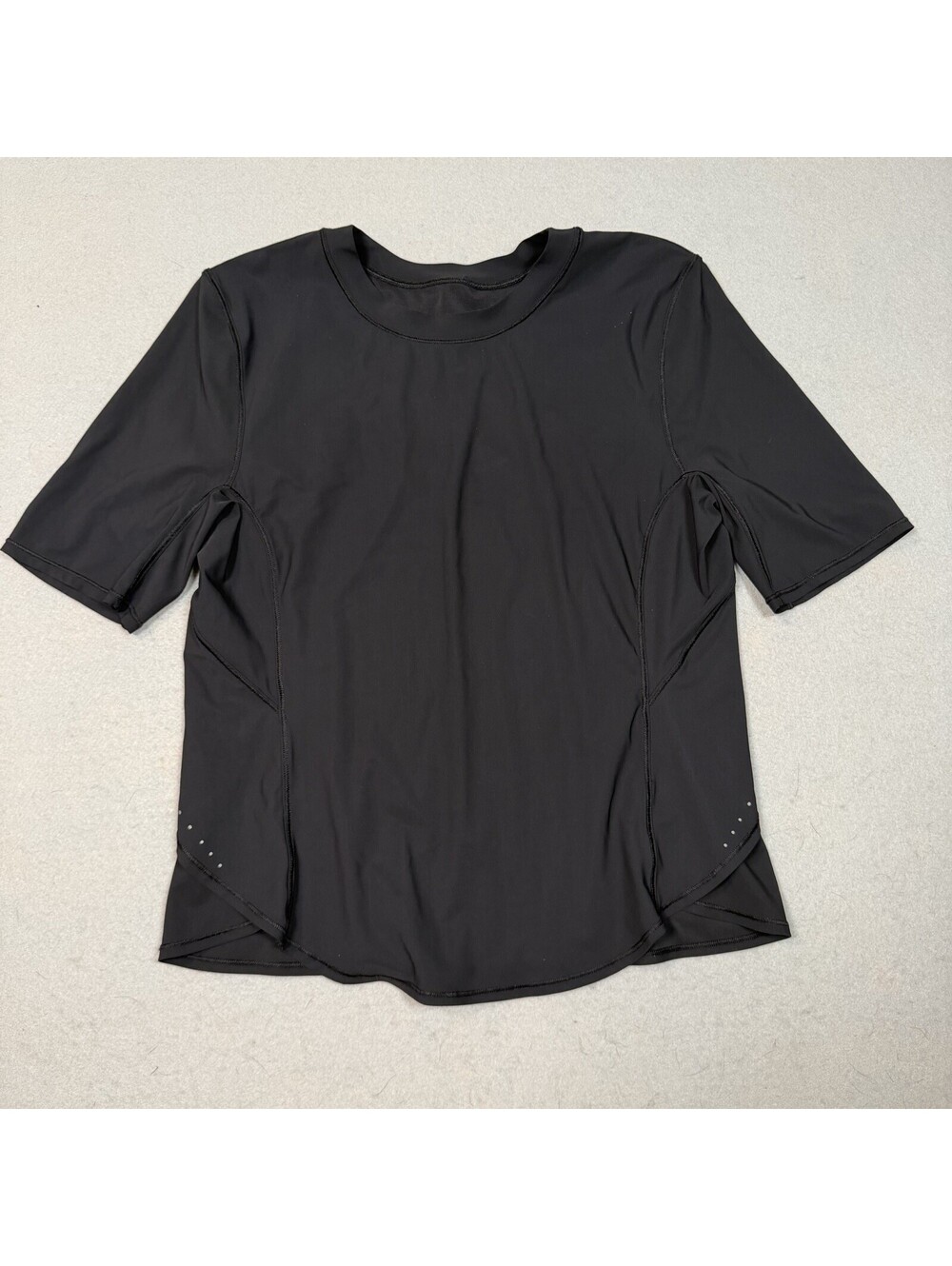 Lululemon UV Protection Fold-Over Running Shirt Black Womens